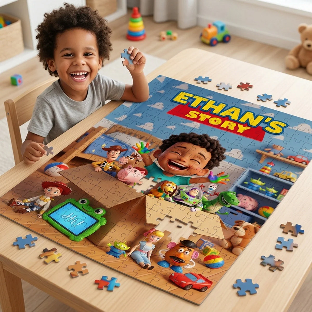 Personalized Kids Photo Puzzle Custom Name Gift for Children