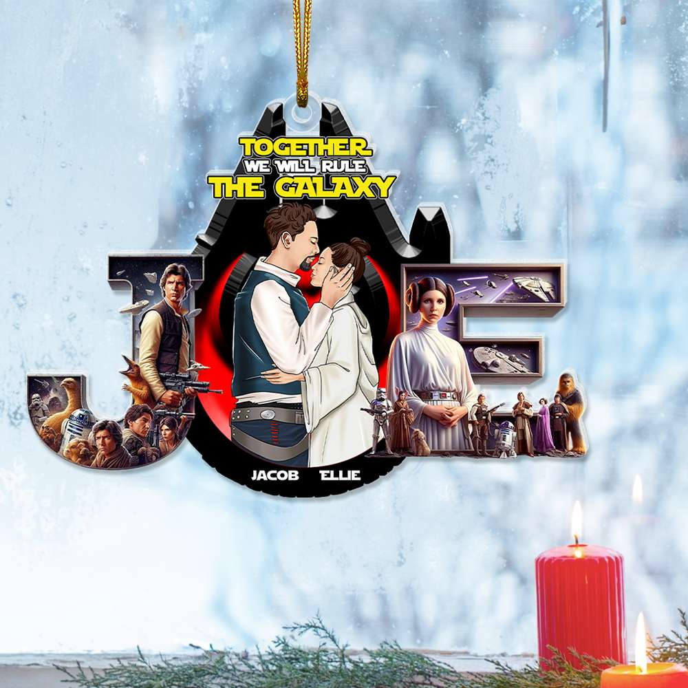 Personalized Acrylic Ornament Star Wars Theme Gift for Couple