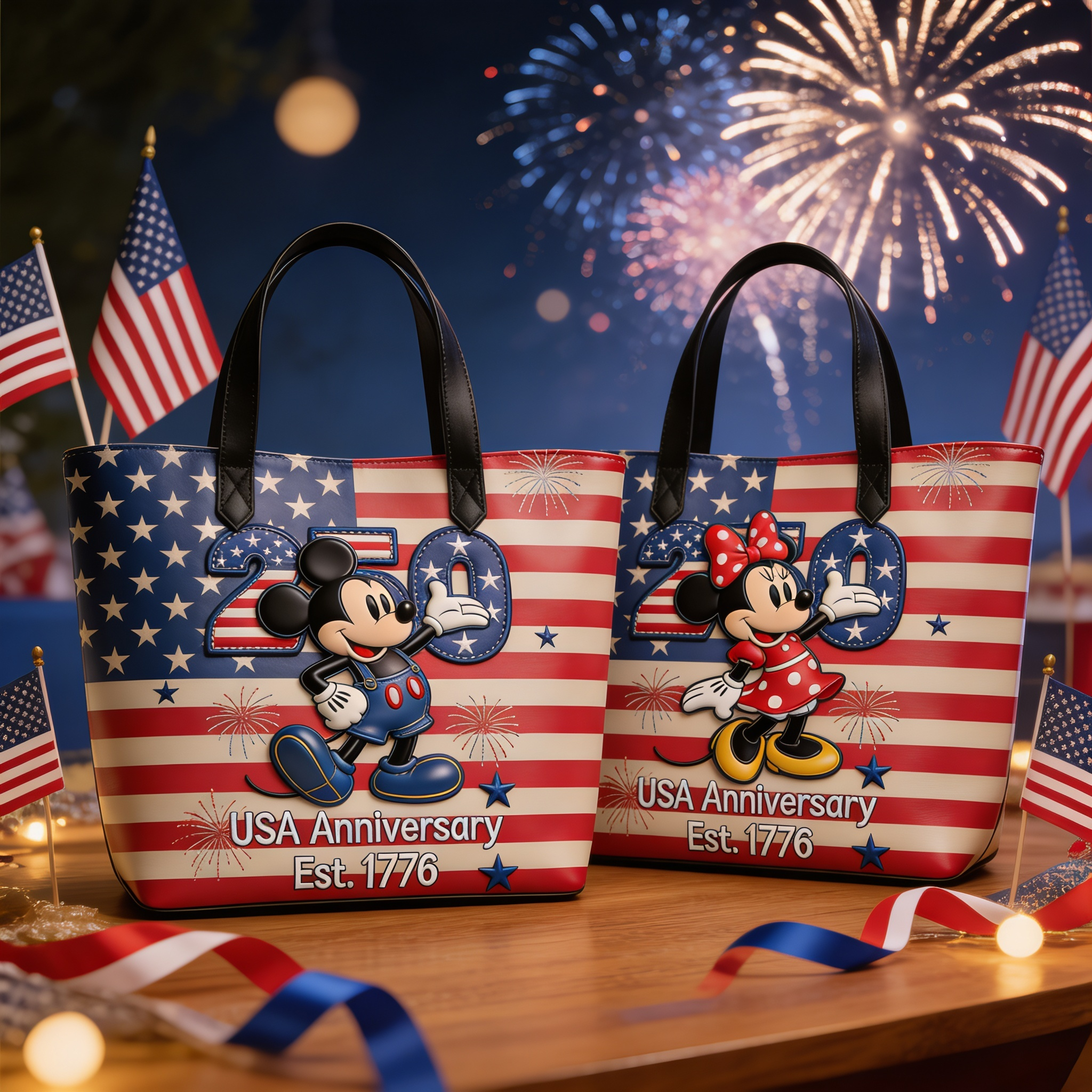 Personalized Cute Animals Tote Bag US 250th Anniversary Gift