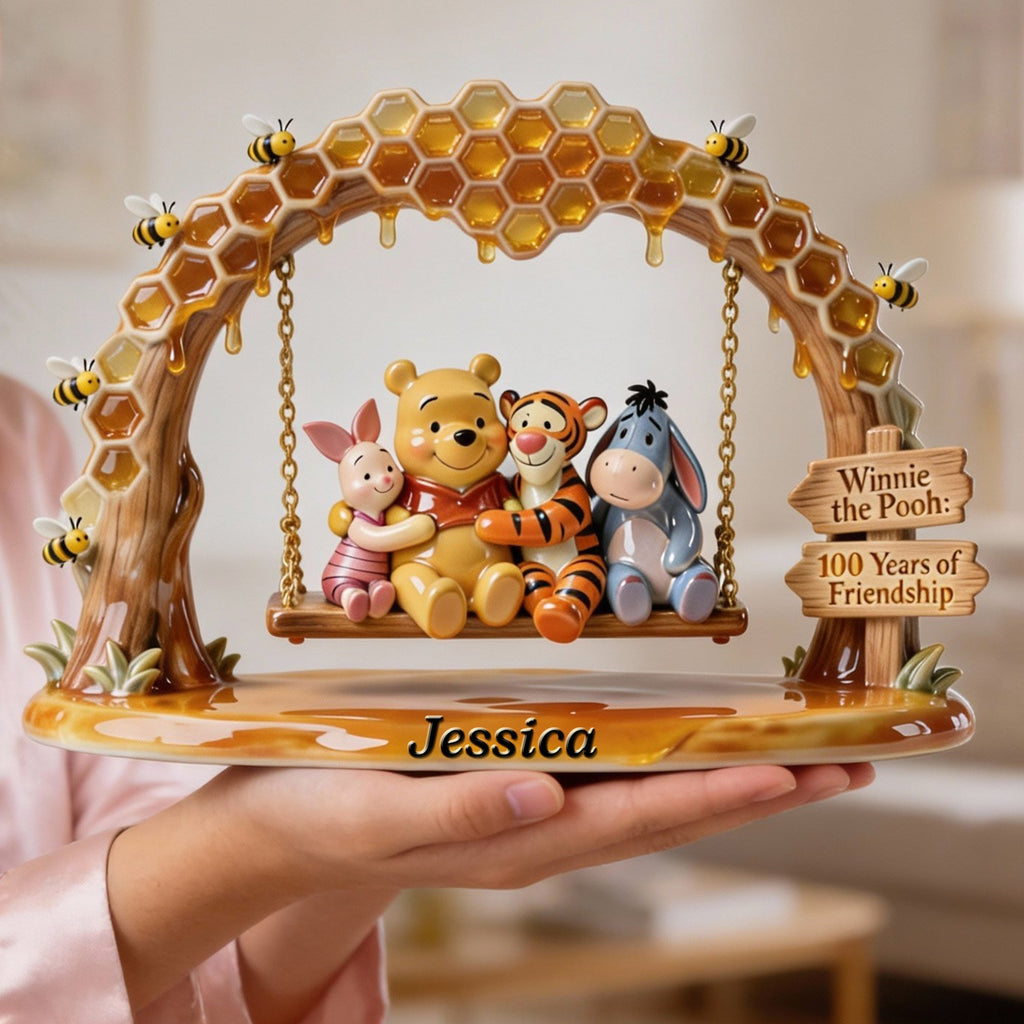 Personalized Winnie the Pooh 100 Years of Friendship Acrylic Plaque Gift for Movie Fans