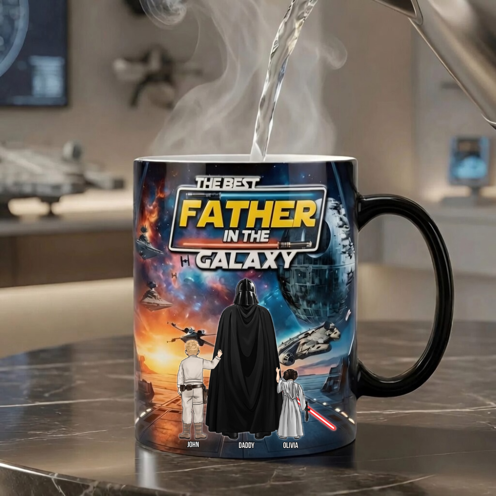 Personalized Color Changing Mug Best Father in the Galaxy Gift for Dad