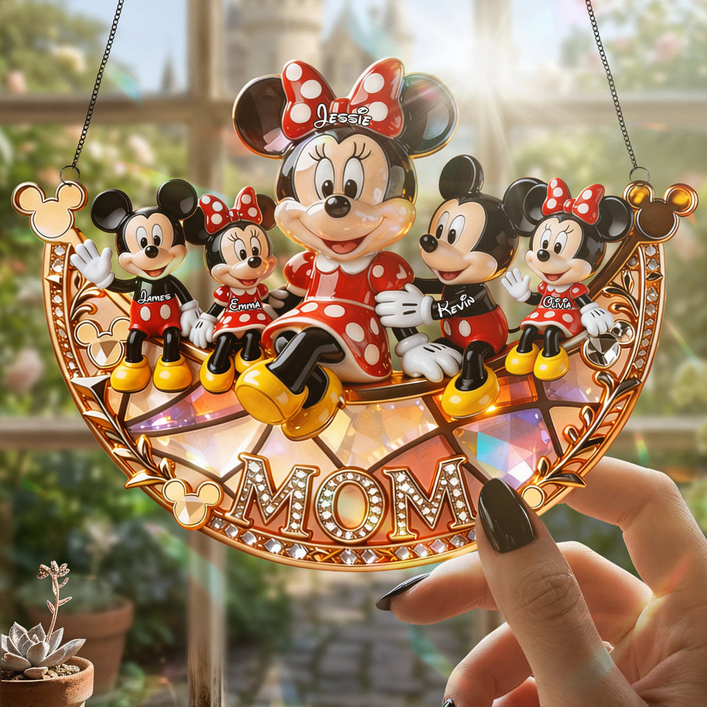 Personalized Disney Characters Suncatcher Gift for Mom - Unique Window Decor