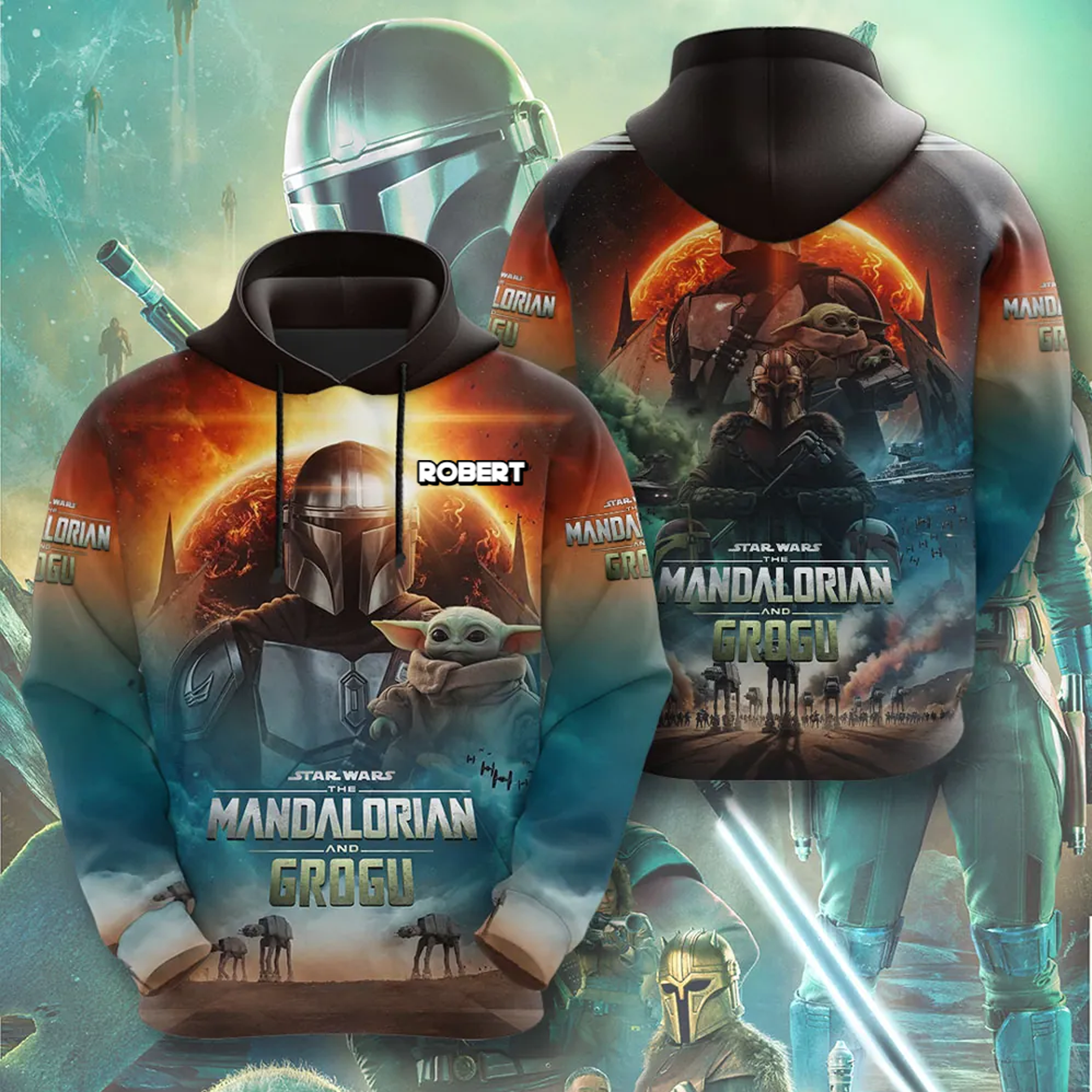 Personalized Star Wars Mandalorian AOP Shirt Unique Gift for Movie Fans
