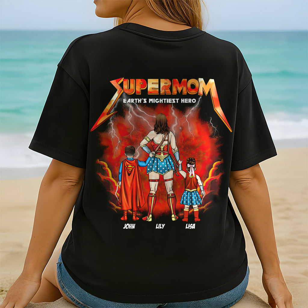 Personalized Super Mom Shirt Custom Family Design Gift for Mom