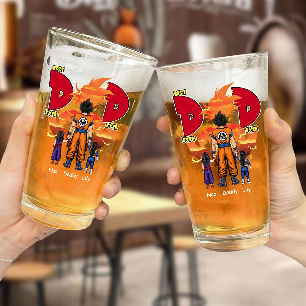 Personalized Beer Glass Best Dad Ever Custom Name Gift for Dad Beer Glass GradoCreations
