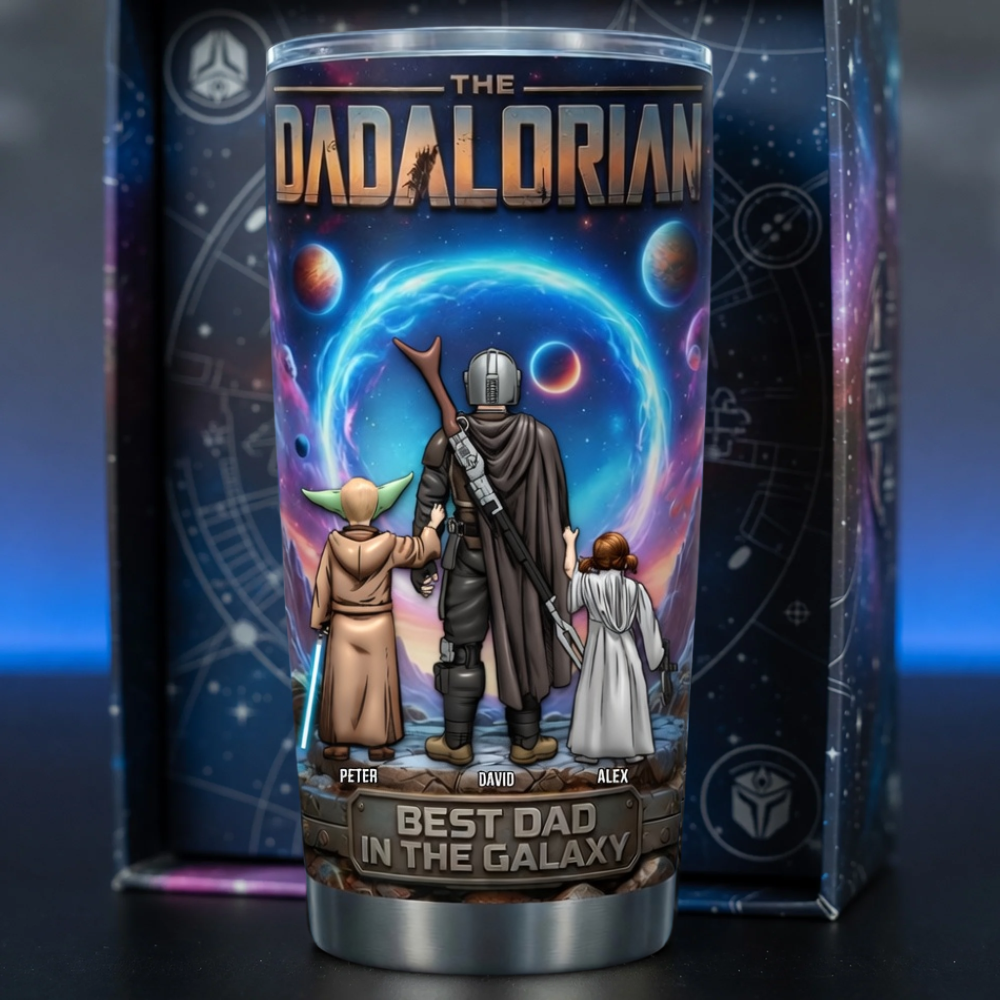Personalized Dadalorian Tumbler Best Dad Gift for Dad
