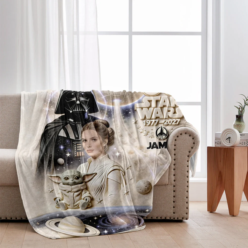 Personalized Star Wars Blanket 50th Anniversary Gift for Fans Blanket GradoCreations