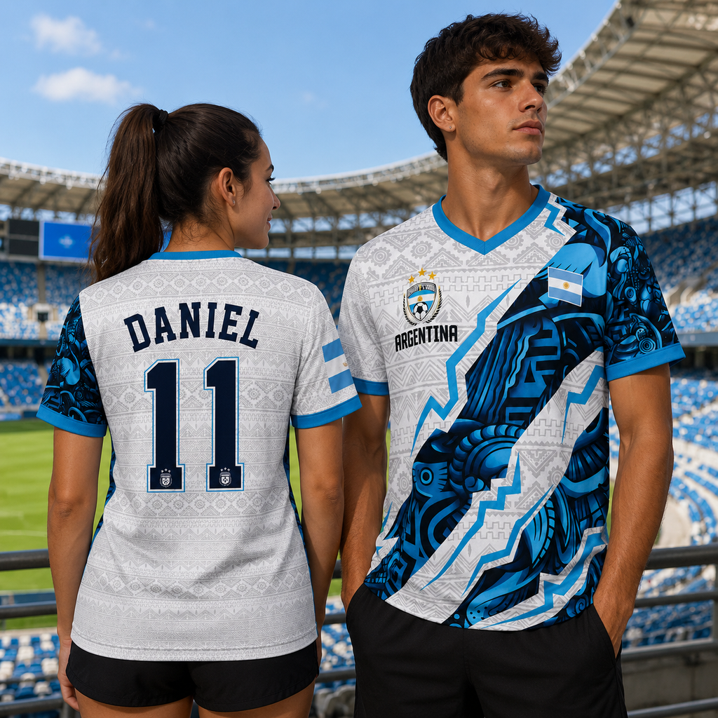 Personalized Argentina Soccer Jersey Custom Name Football Gift for Fans