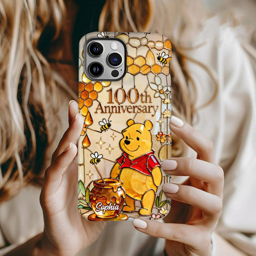 Personalized 100th Anniversary Winnie the Pooh Phone Case Gift for Fans