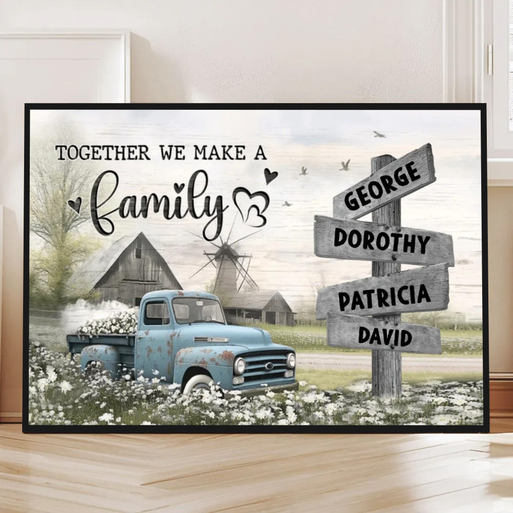 Personalized Family Poster Canvas Custom Art Gift for Mom and Dad