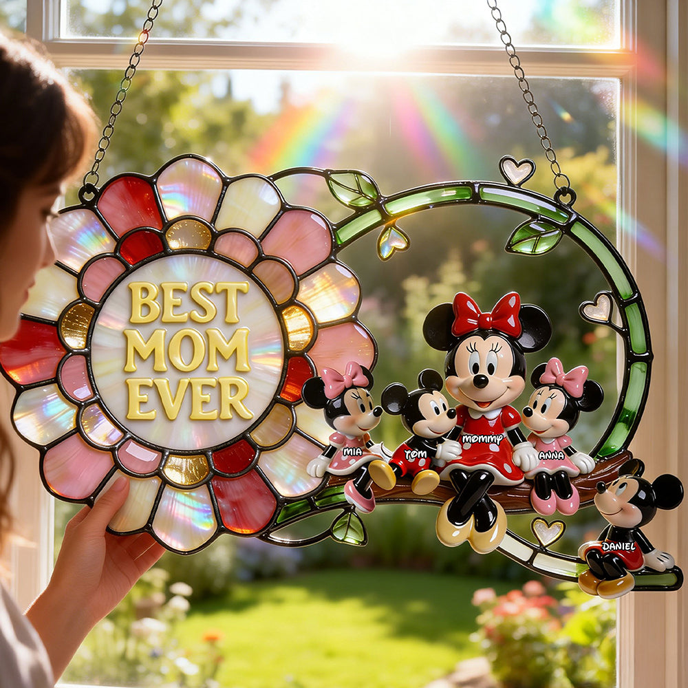 Personalized Mom Suncatcher Window Decoration Custom Gift Idea