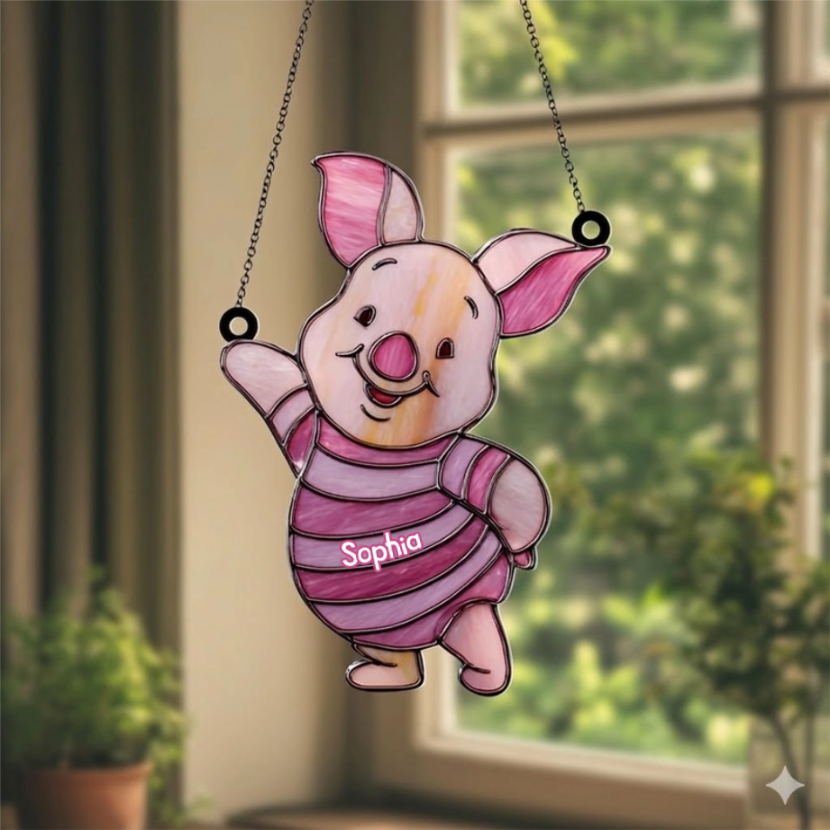 Personalized Window Hanging Suncatcher Honey Bear Gift for Kids