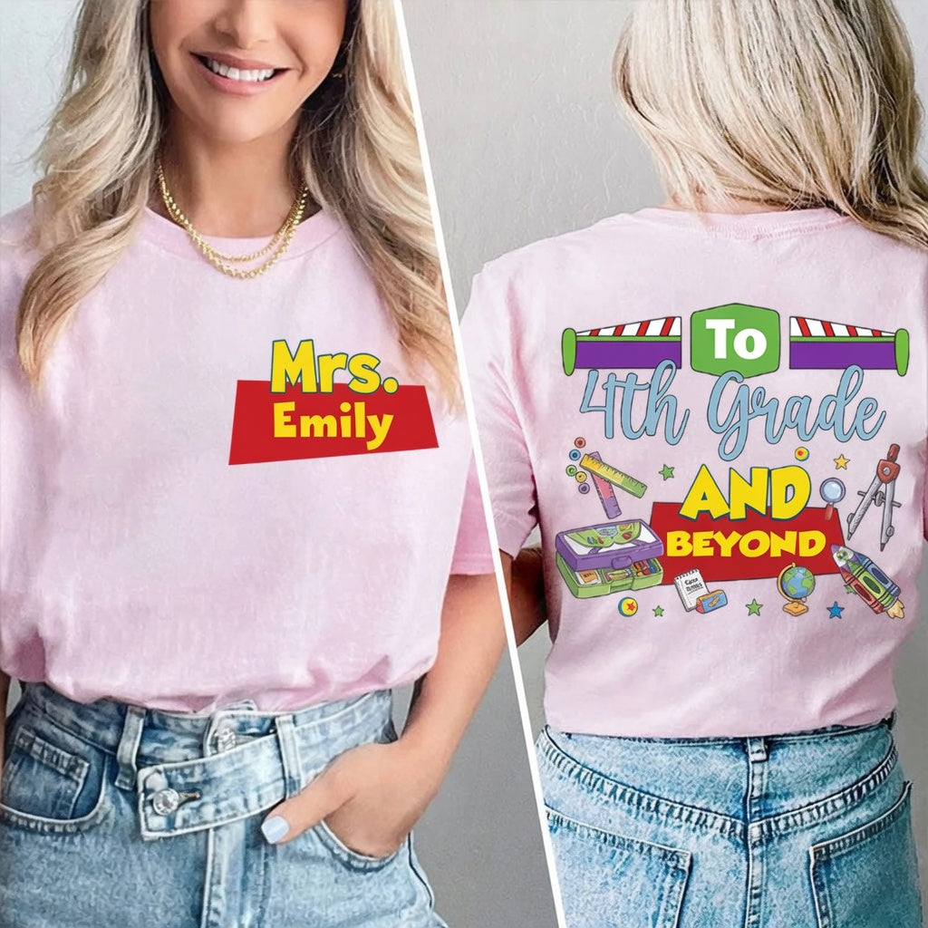 Personalized Teacher Shirt with Name and Grade Gift Idea Cotton Apparel GradoCreations