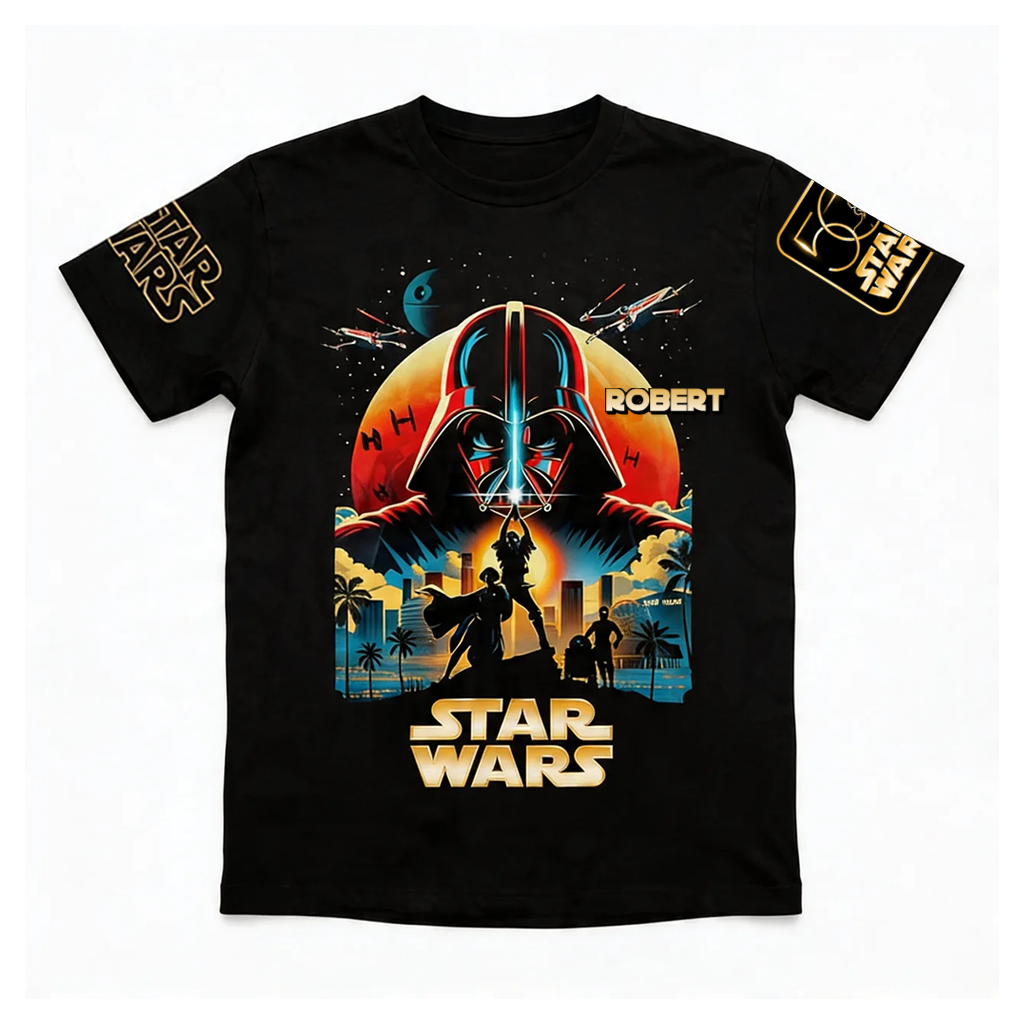 Personalized Happy Star Wars Day All Over Shirt Gift for Movie Fans