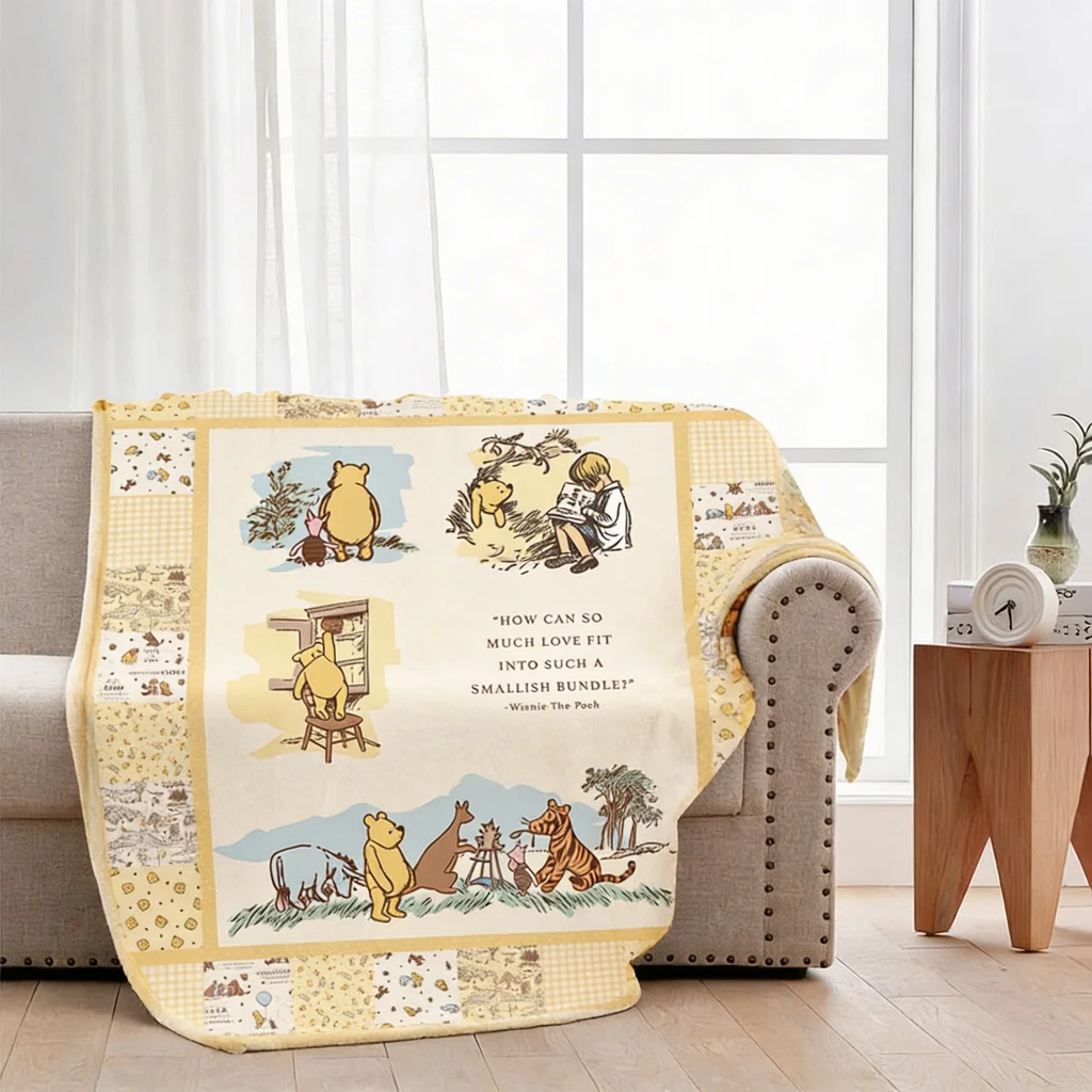 Personalized Winnie the Pooh Blanket Custom Name Gift for Movie Fans