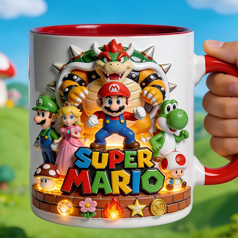 Personalized Super Mario Accent Mug for Movie Fans Gift