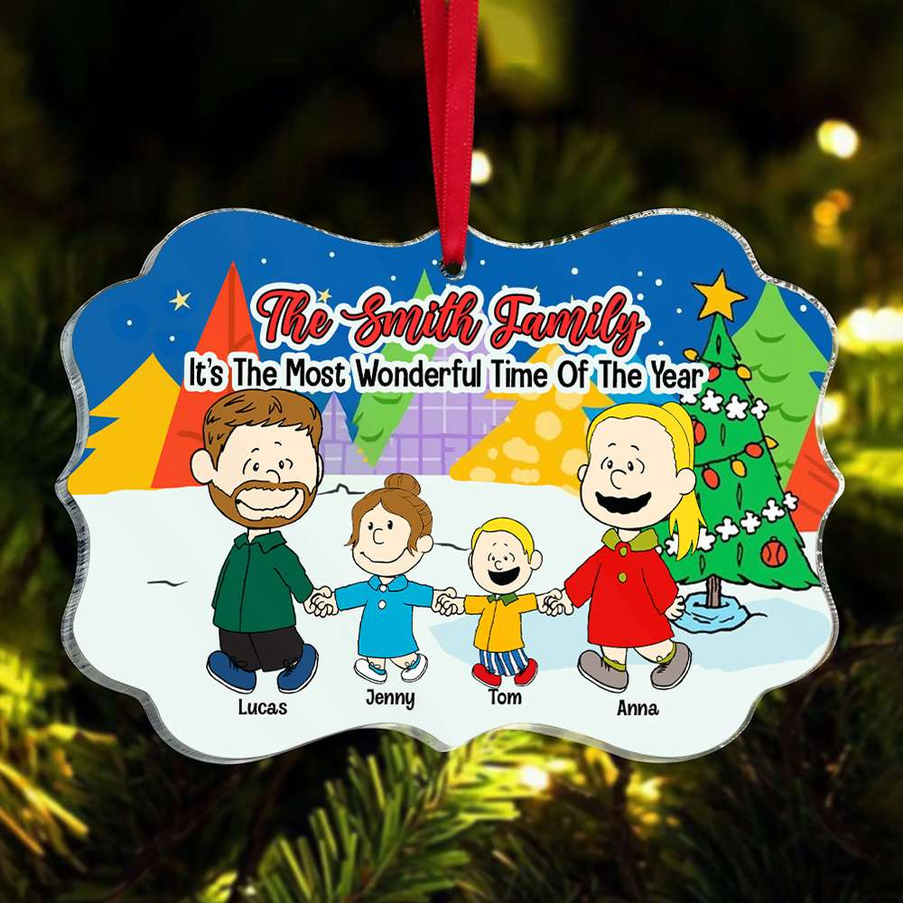 Personalized Acrylic Christmas Ornament for Family | Custom Name Gift