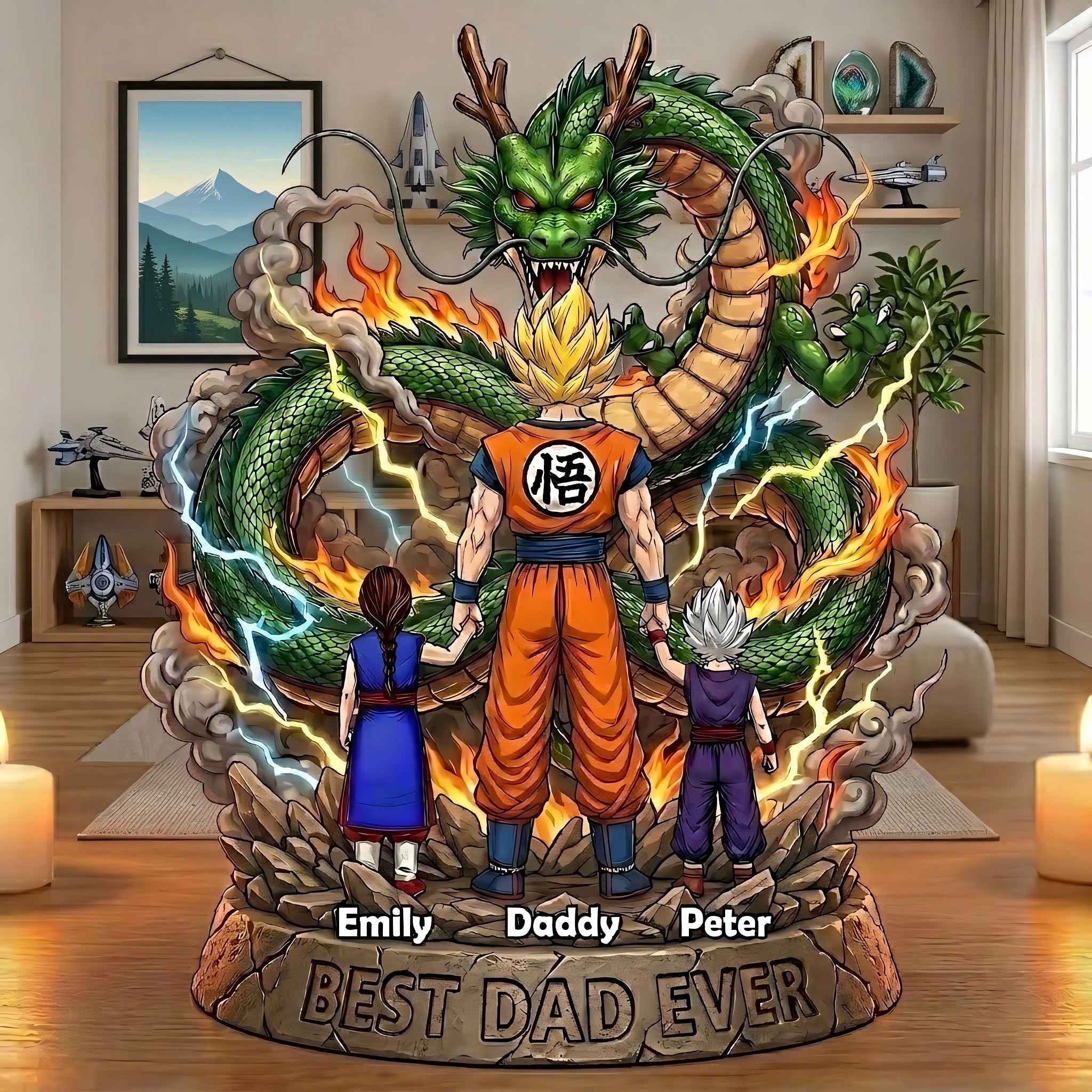 Personalized Acrylic Plaque Best Dad Ever DragonBall Gift