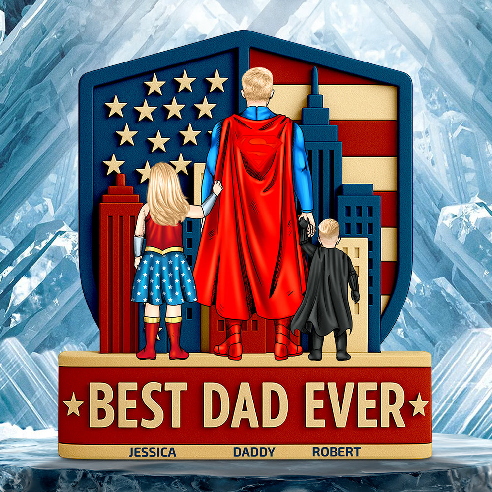 Personalized Acrylic Plaque Best Dad Ever Gift for Father’s Day, Grandpa, Family Decor