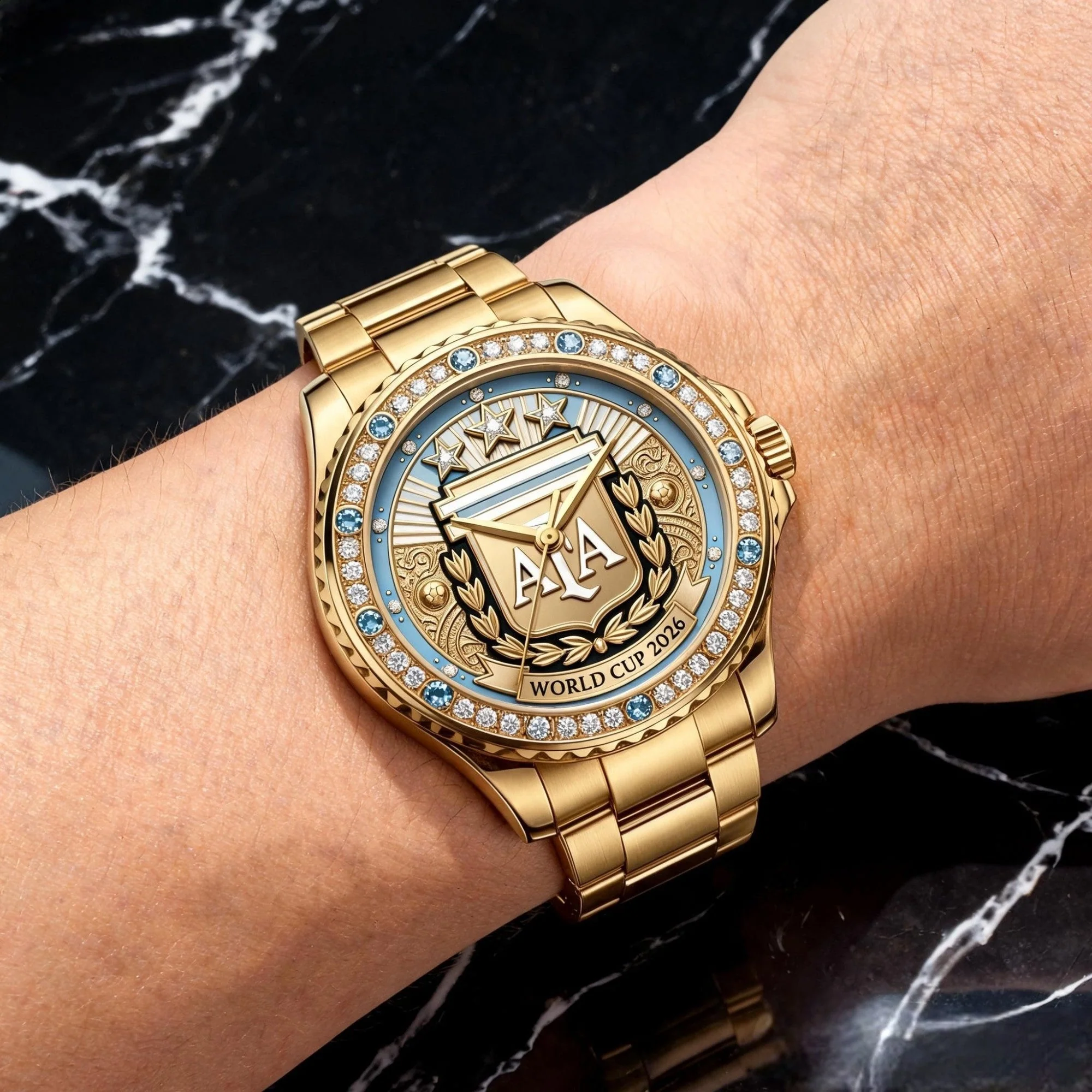 Personalized Argentina Soccer Championship 2026 Men's Watch Gift for Him