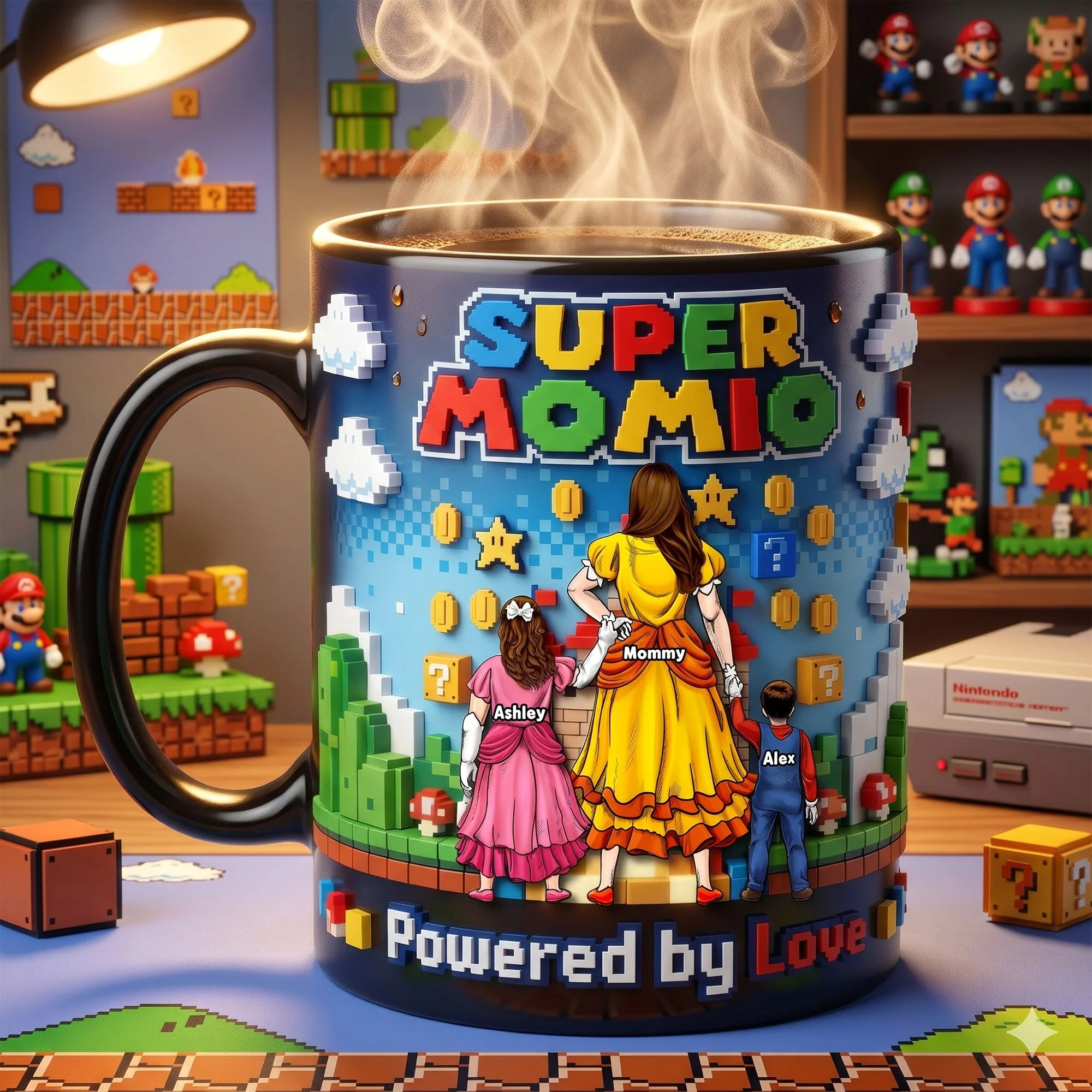 Personalized Color Changing Mug Gift for Mom with Kids Design