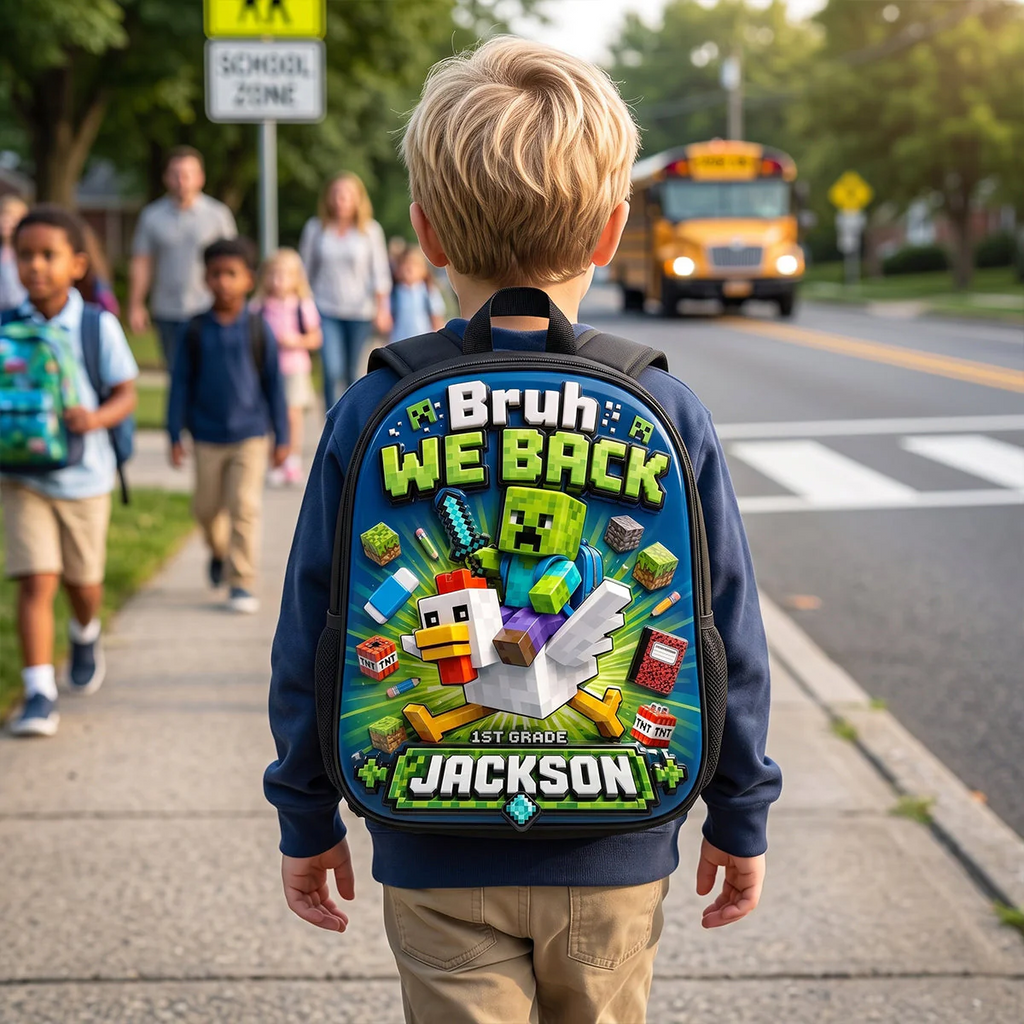 Personalized Minecraft Backpack & Lunch Bag Set for Kids