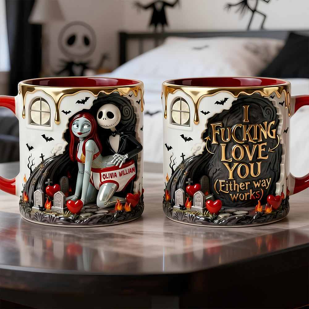 Personalized Spooky Accent Mug Gift for Couples | Halloween