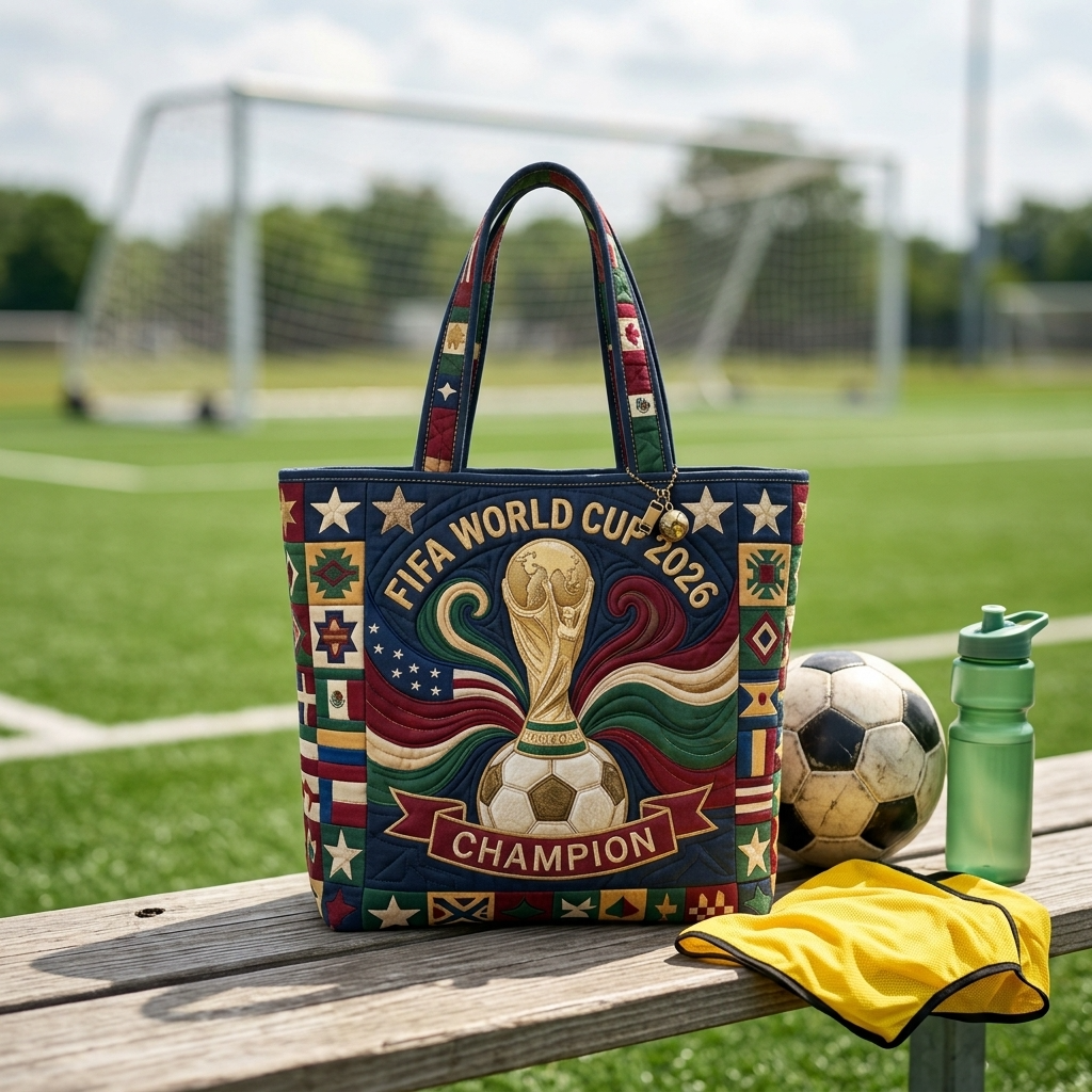 Personalized FIFA World Cup 2026 Quilted Tote Bag Gift for Fans
