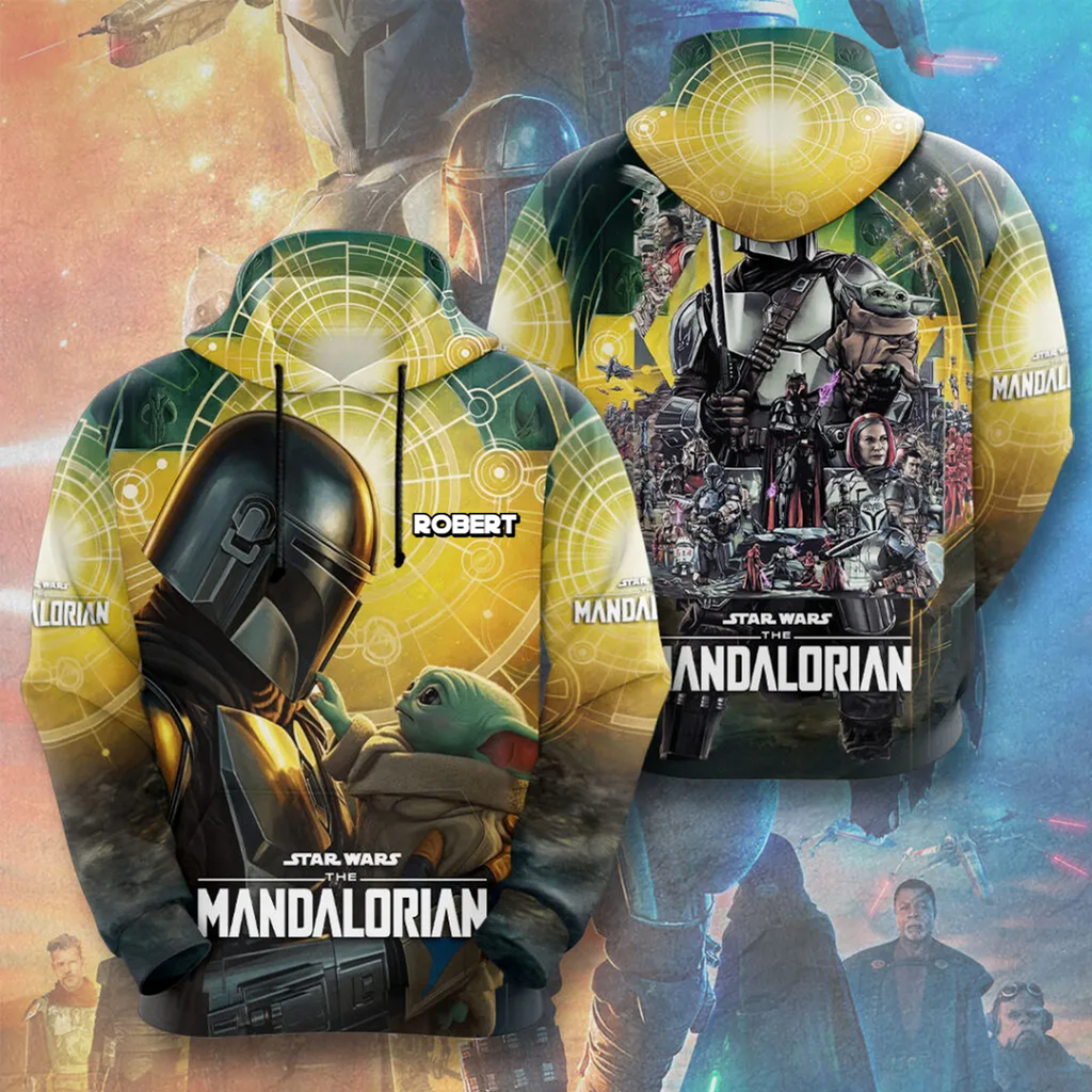 Personalized The Mandalorian All Over Shirt Custom Name Gift for Fans