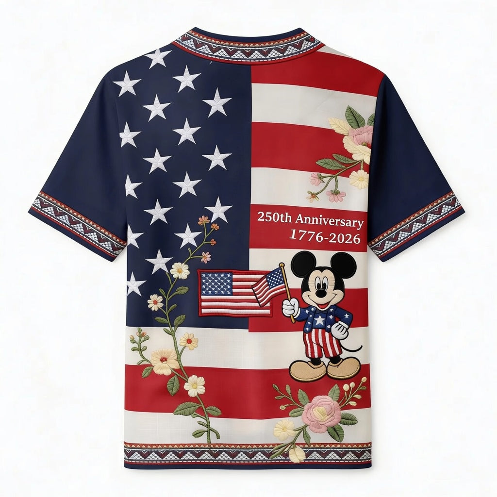 Personalized Independence Day AOP Shirt with Mickey Mouse Gift for Movie Fans