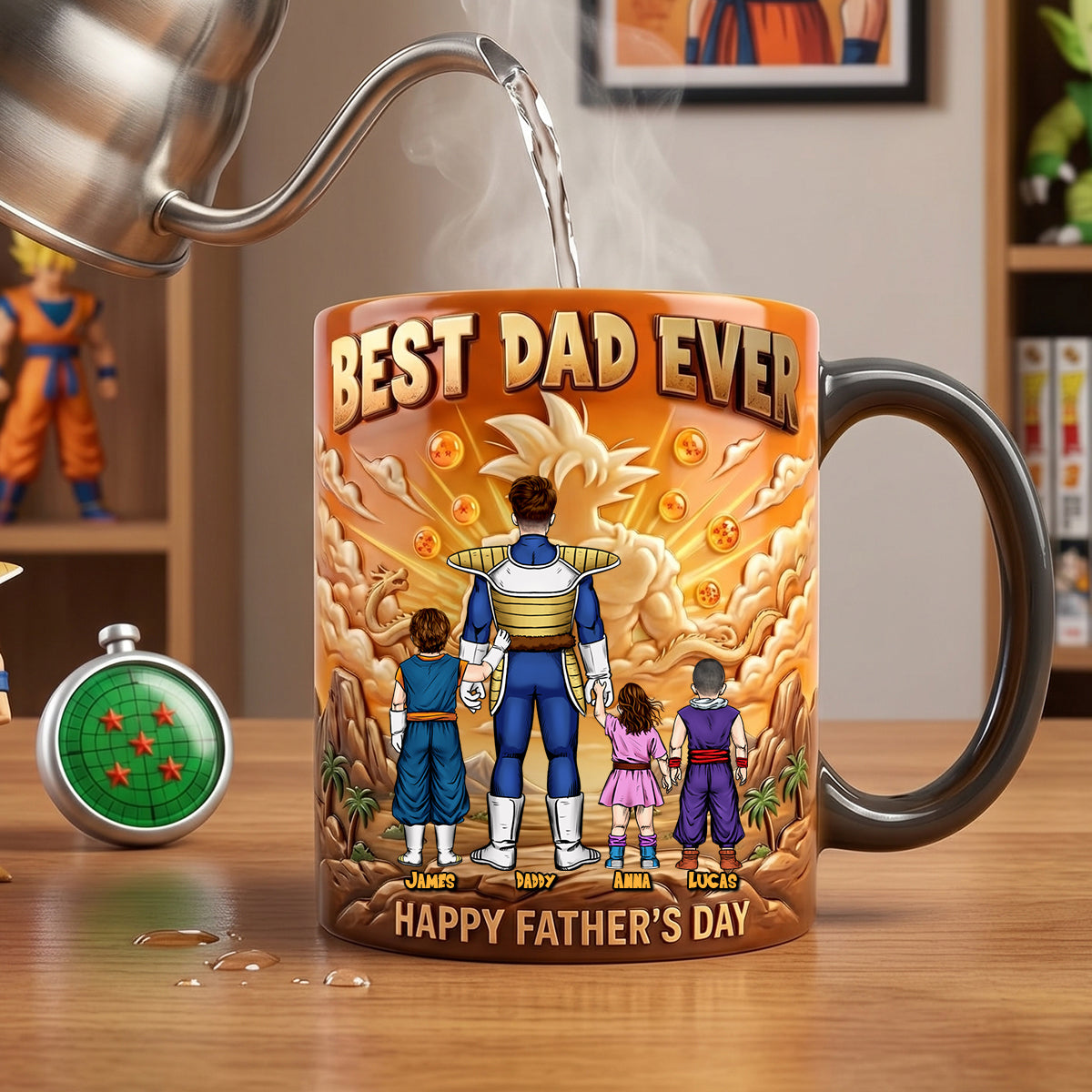 Personalized Dragon Ball Best Dad Ever Mug Gift for Father