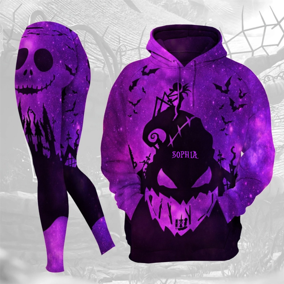 Personalized Galaxy Spooky Boogie Man Hoodie and Leggings Set for Halloween and Christmas