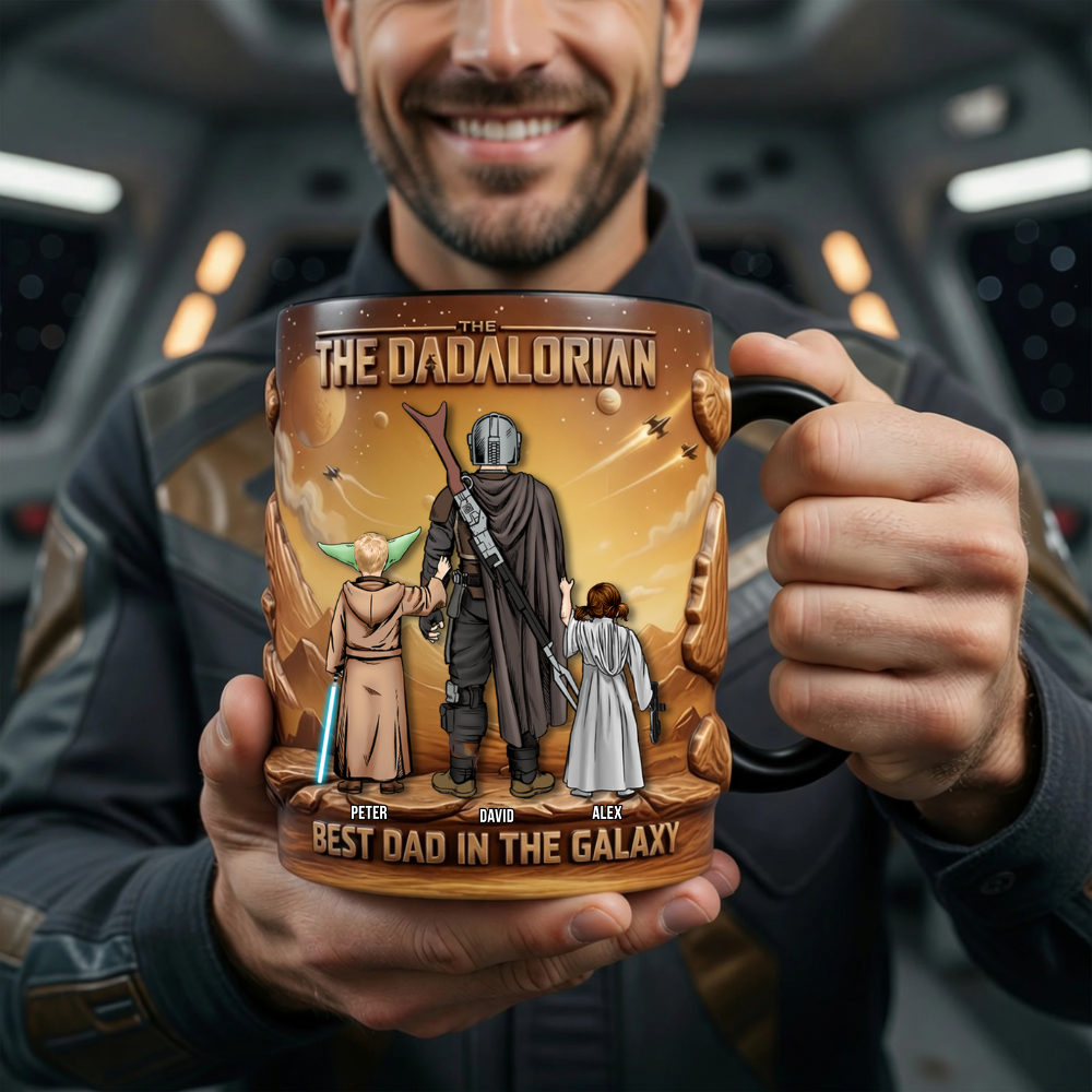 Personalized Dadalorian Mug Best Dad in the Galaxy Gift for Dad