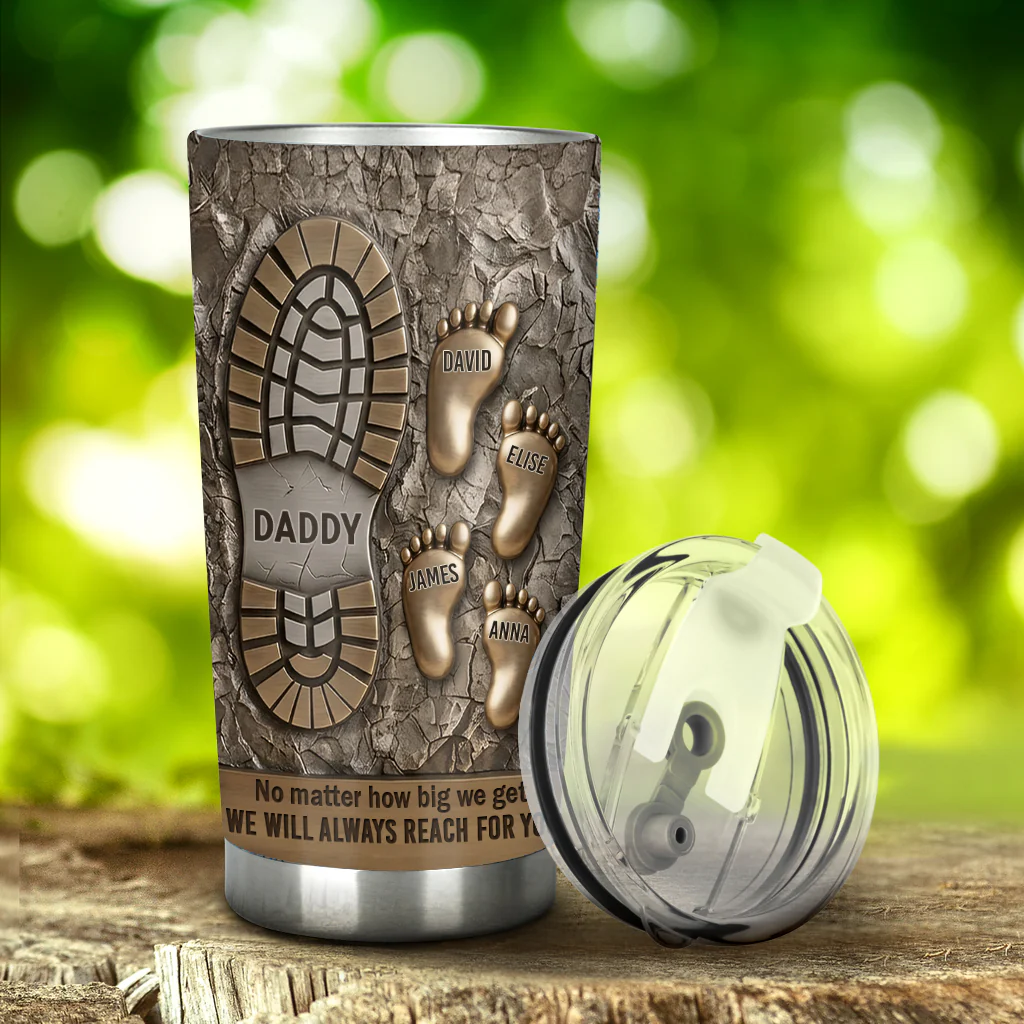 Personalized Stainless Steel Tumbler Custom Name Gift for Dad Tumbler GradoCreations
