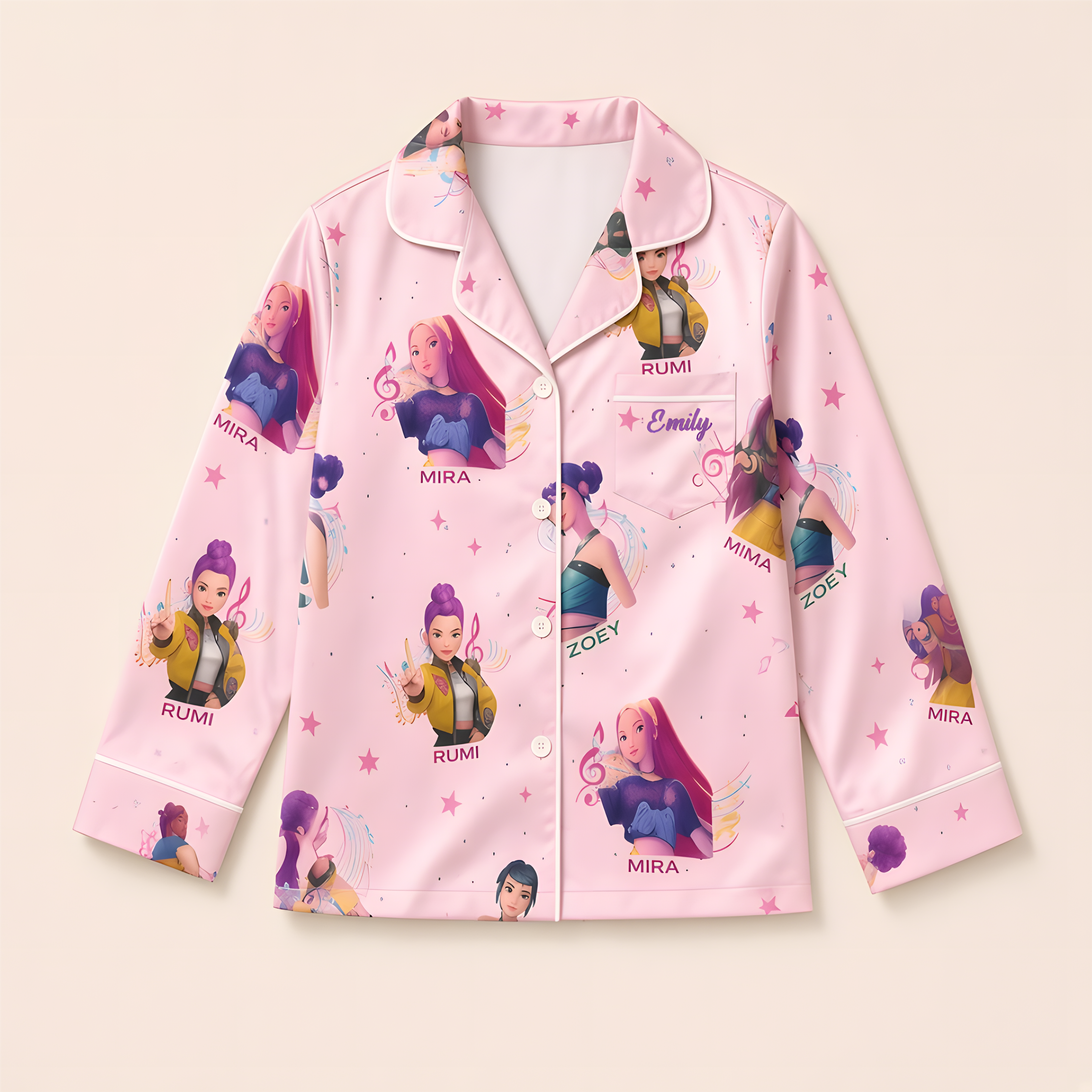 Personalized Pajama Set for Kids with Fantasy Girls Design Pajama Set GradoCreations