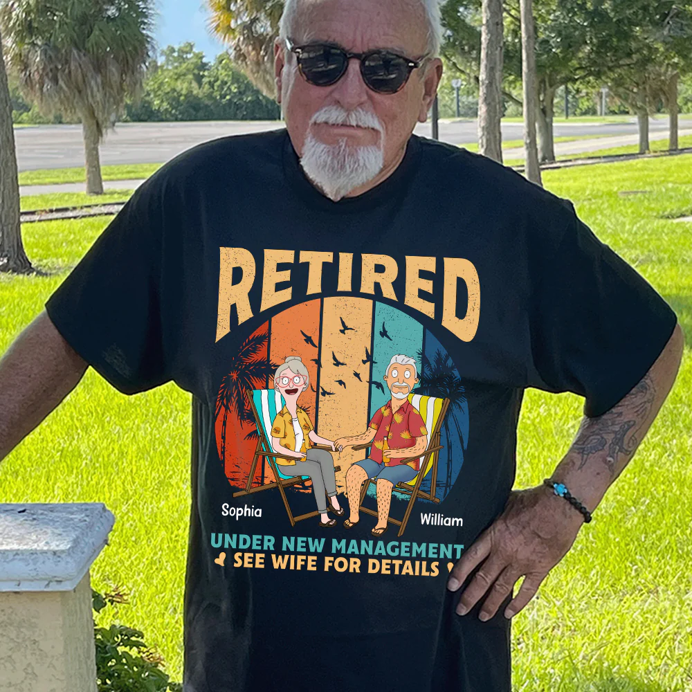 Personalized Retired Couple T-Shirt Funny Gift for Him & Her