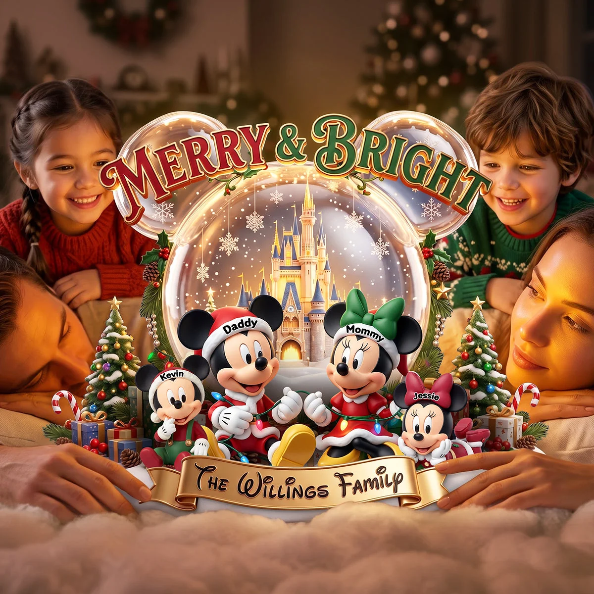 Personalized Acrylic Light Box Family Christmas Decor Gift Acrylic Light Box GradoCreations