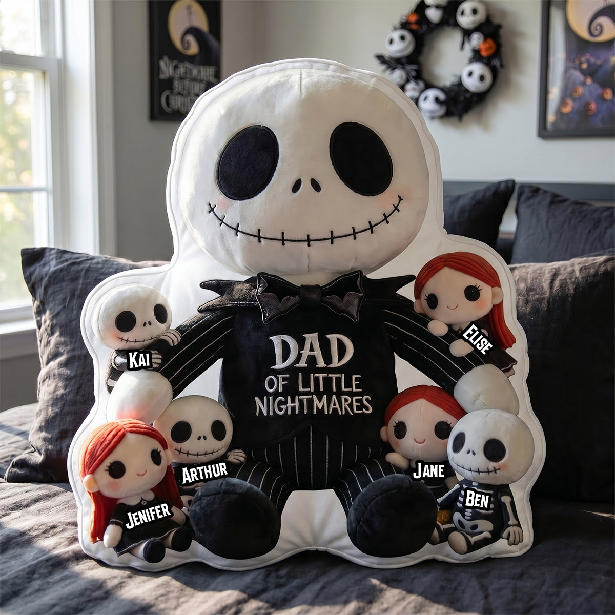 Personalized Spooky Dad Pillow Gift for Father's Day