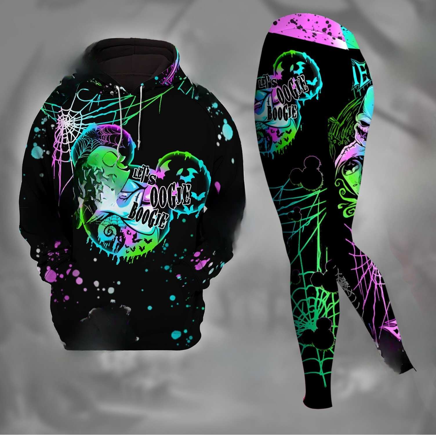 Personalized Spooky Boogie Man Hoodie and Leggings Set Gift for Halloween or Christmas