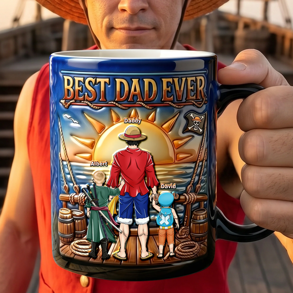 Personalized Best Dad Ever Coffee Mug Custom Name Gift for Father's Day Mug GradoCreations