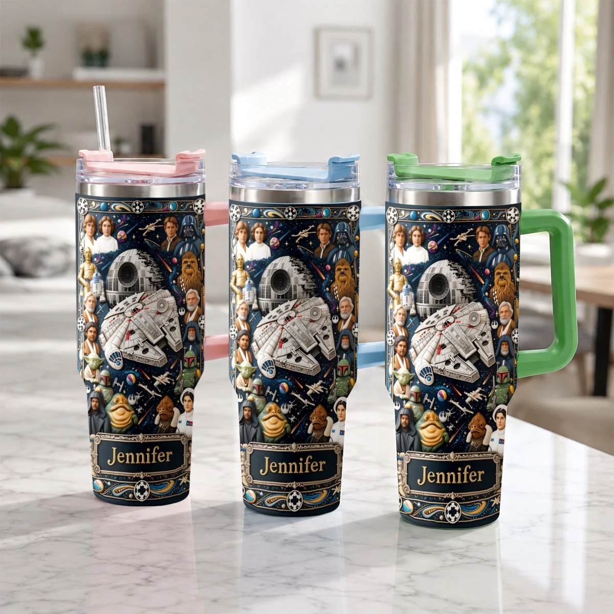 Personalized 40oz Tumbler with Name Custom Star Wars Gift for Fans Tumbler GradoCreations