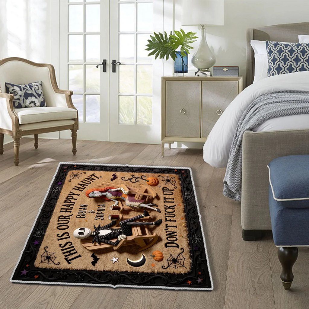Personalized Halloween Tufted Rug Custom Name Couple Gift Tufted Rug GradoCreations