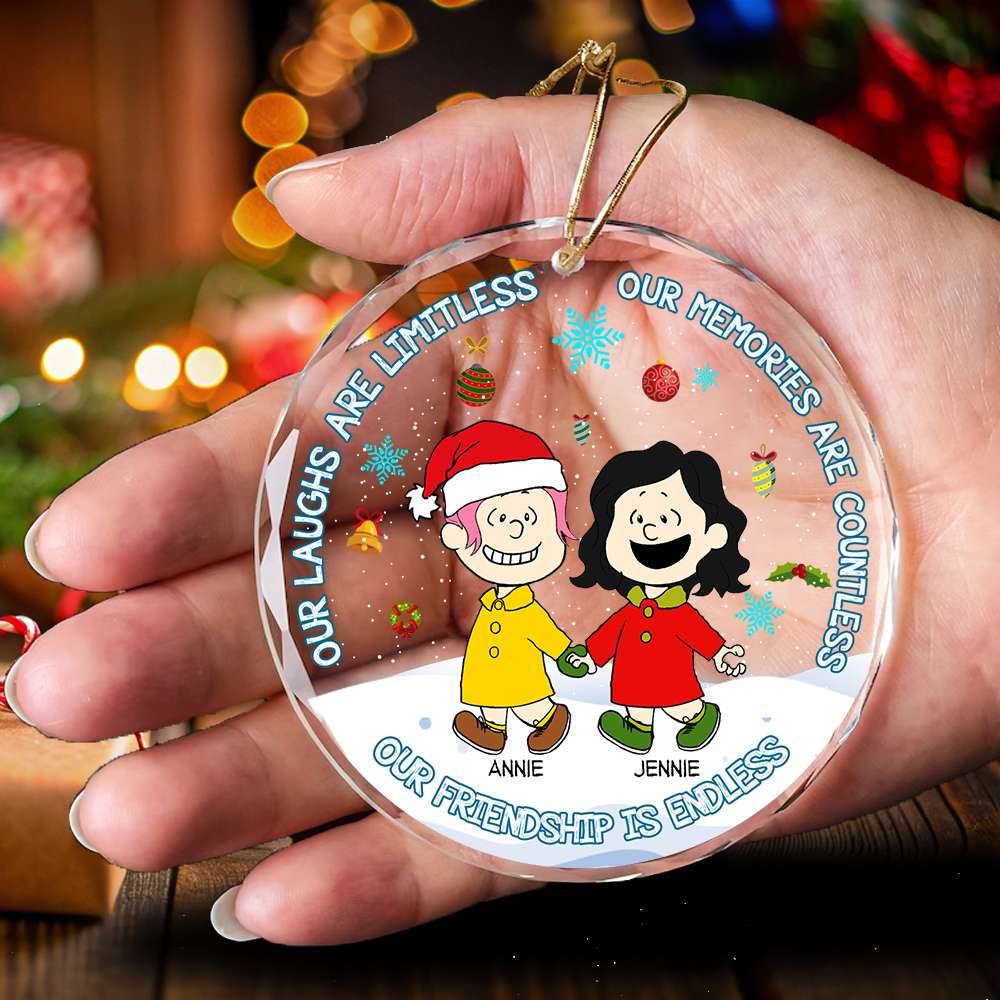 Personalized Glass Ornament Friendship Gift for Friends Christmas