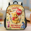 Personalized 4-Piece Kids School Backpack Set with Lunch Bag, Pencil Case & Water Bottle - Cartoon Design Gift for Girls