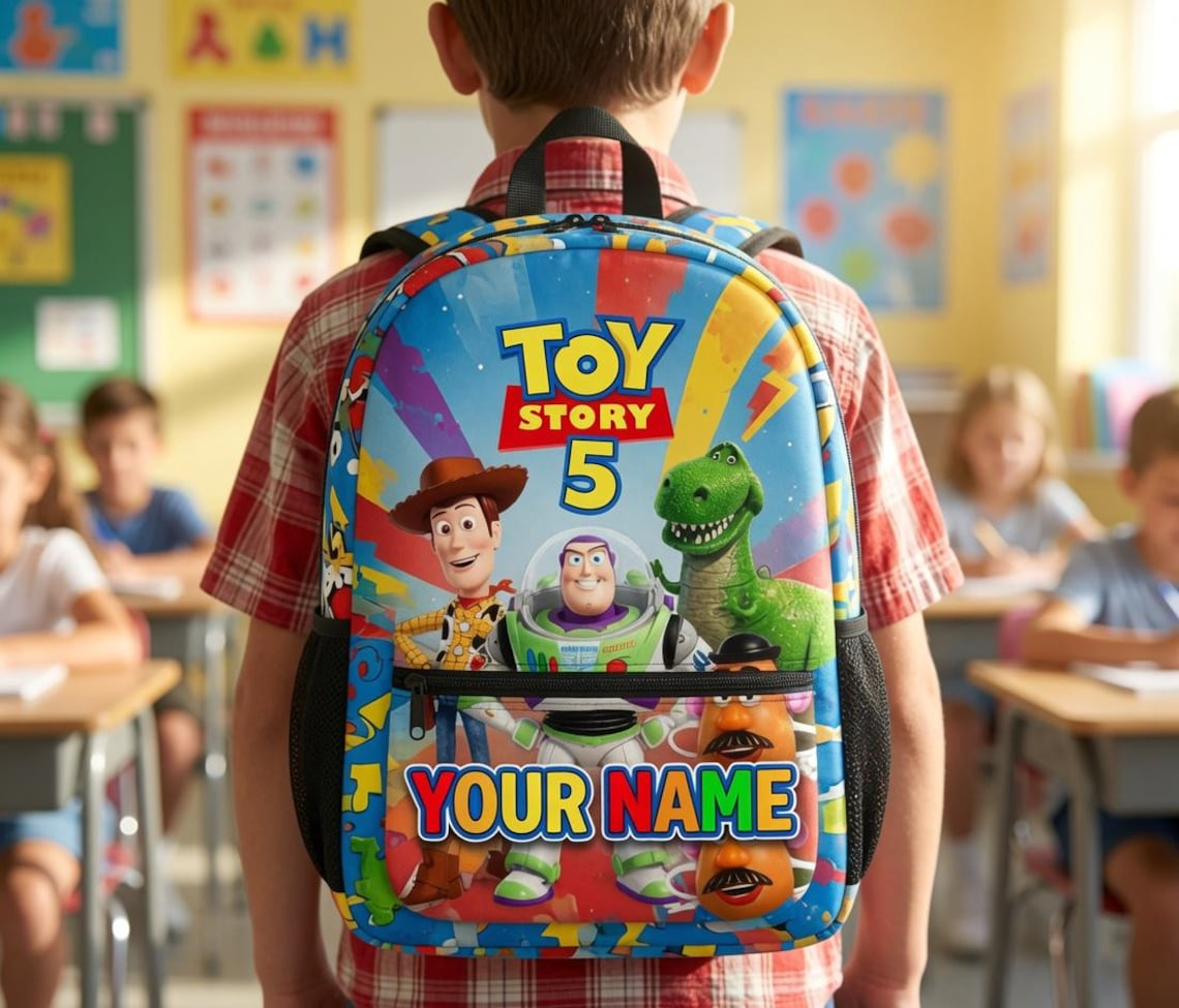 Personalized Toy Story 5 Backpack Set for Kids - Back to School Gift