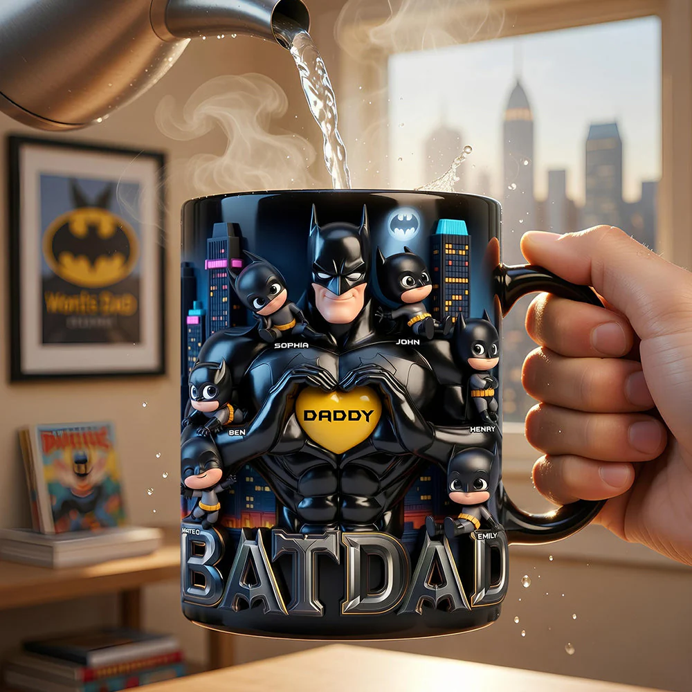 Personalized Color Changing Mug Superhero Dad Gift for Father's Day