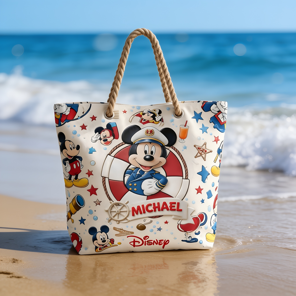 Personalized Disney Beach Bag Custom Name Gift for Movie Fans Beach Bag GradoCreations