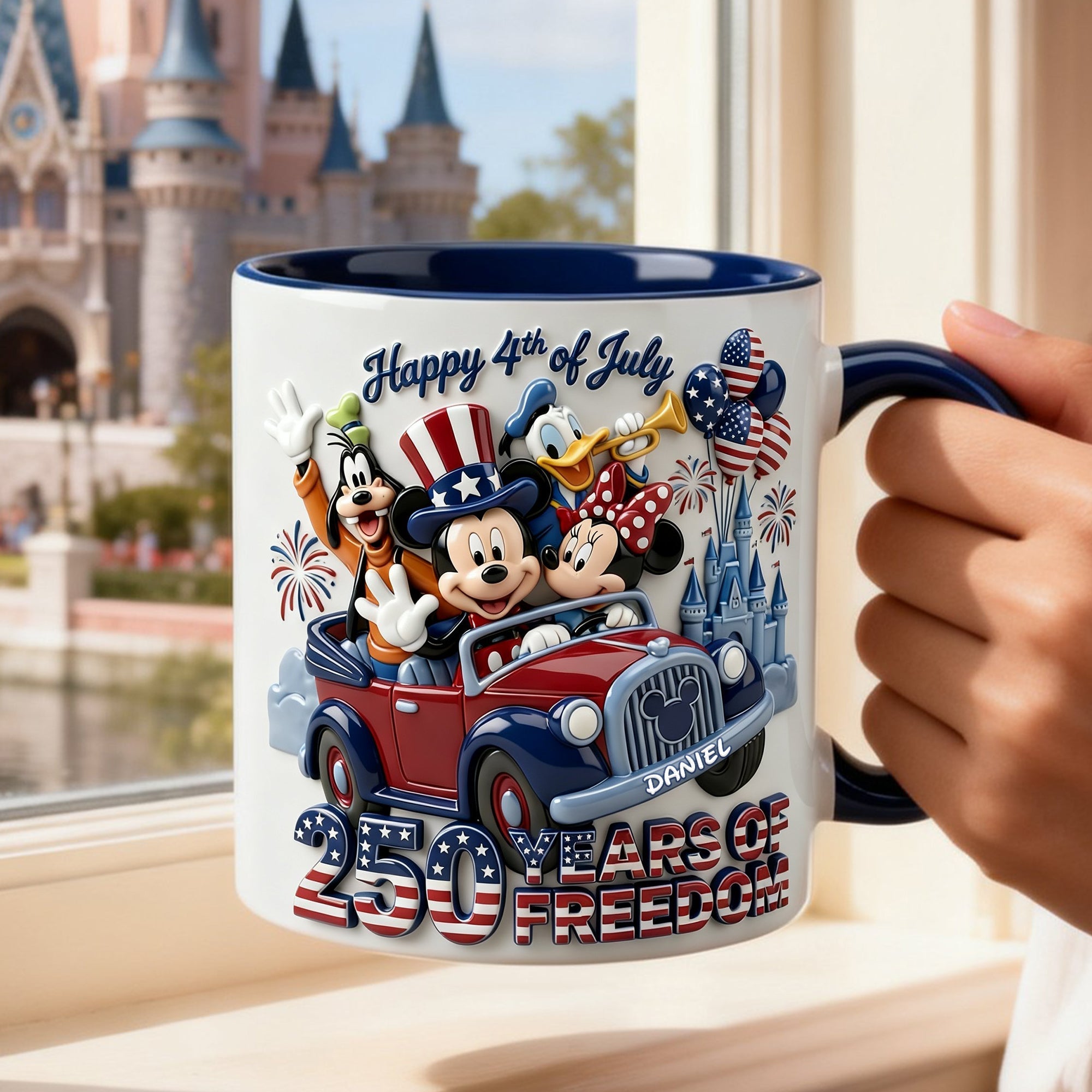 Personalized 4th of July Accent Mug Custom Name Gift for Patriots