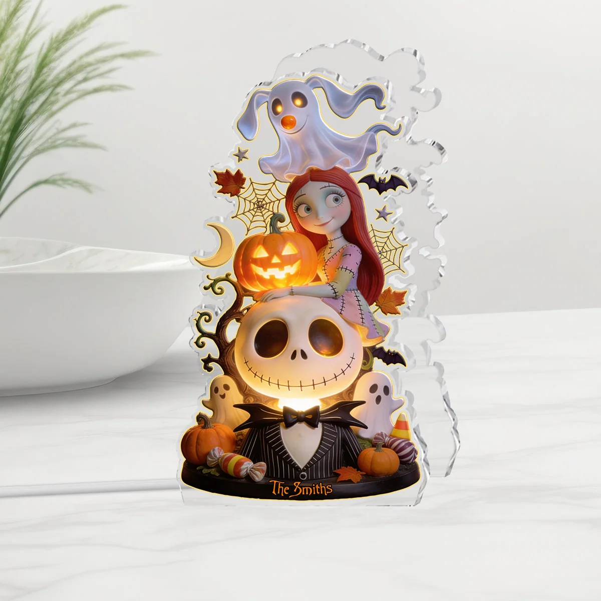 Personalized Halloween Acrylic Light Box Custom Family Name Gift Acrylic Light Box GradoCreations