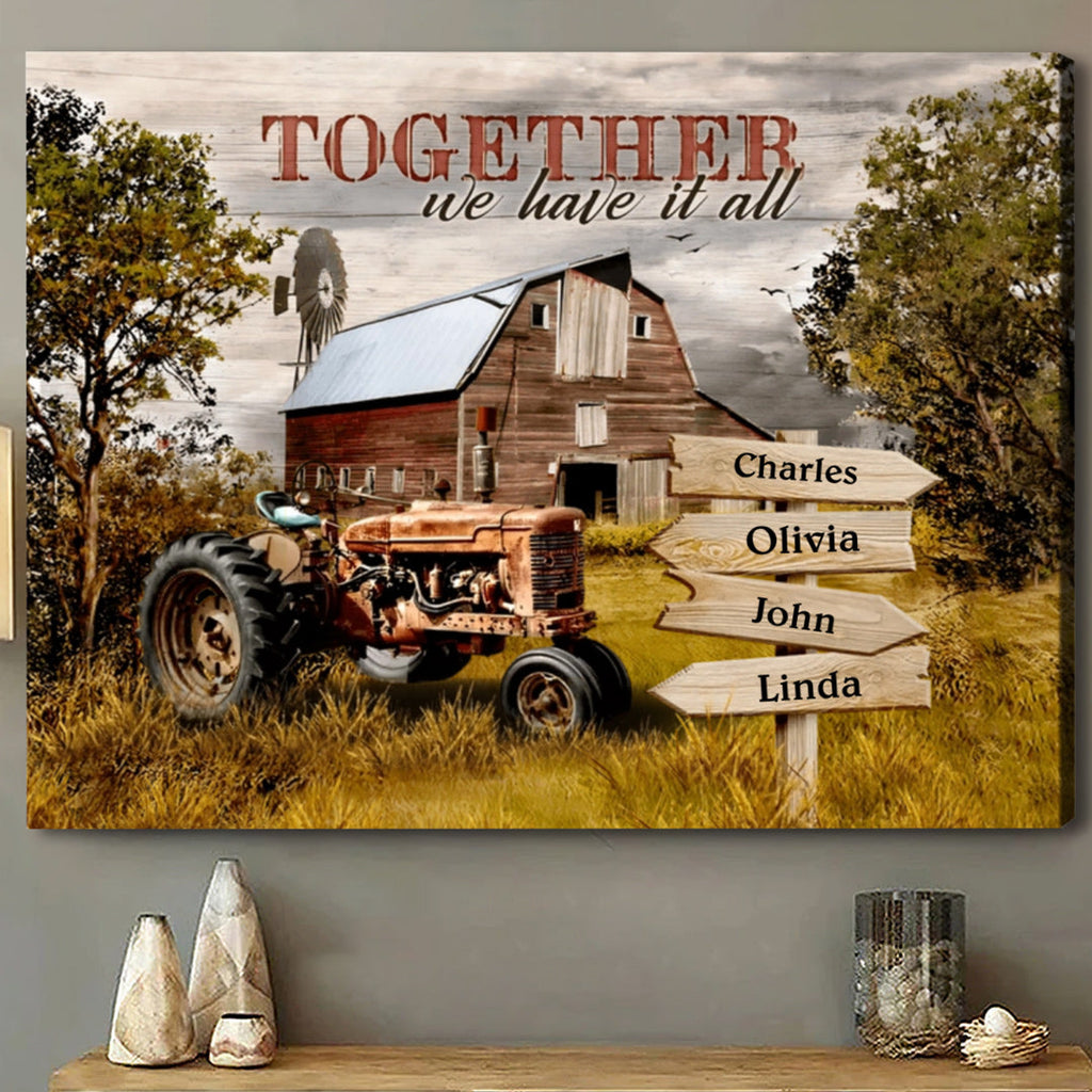 Personalized Family Canvas Together We Have It All Gift for Mom and Dad